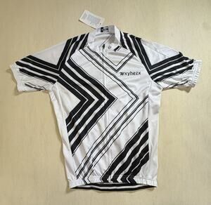 Wxyhezx Cycling Jersey Black White Size Medium Full Zipper Geometric Shapes